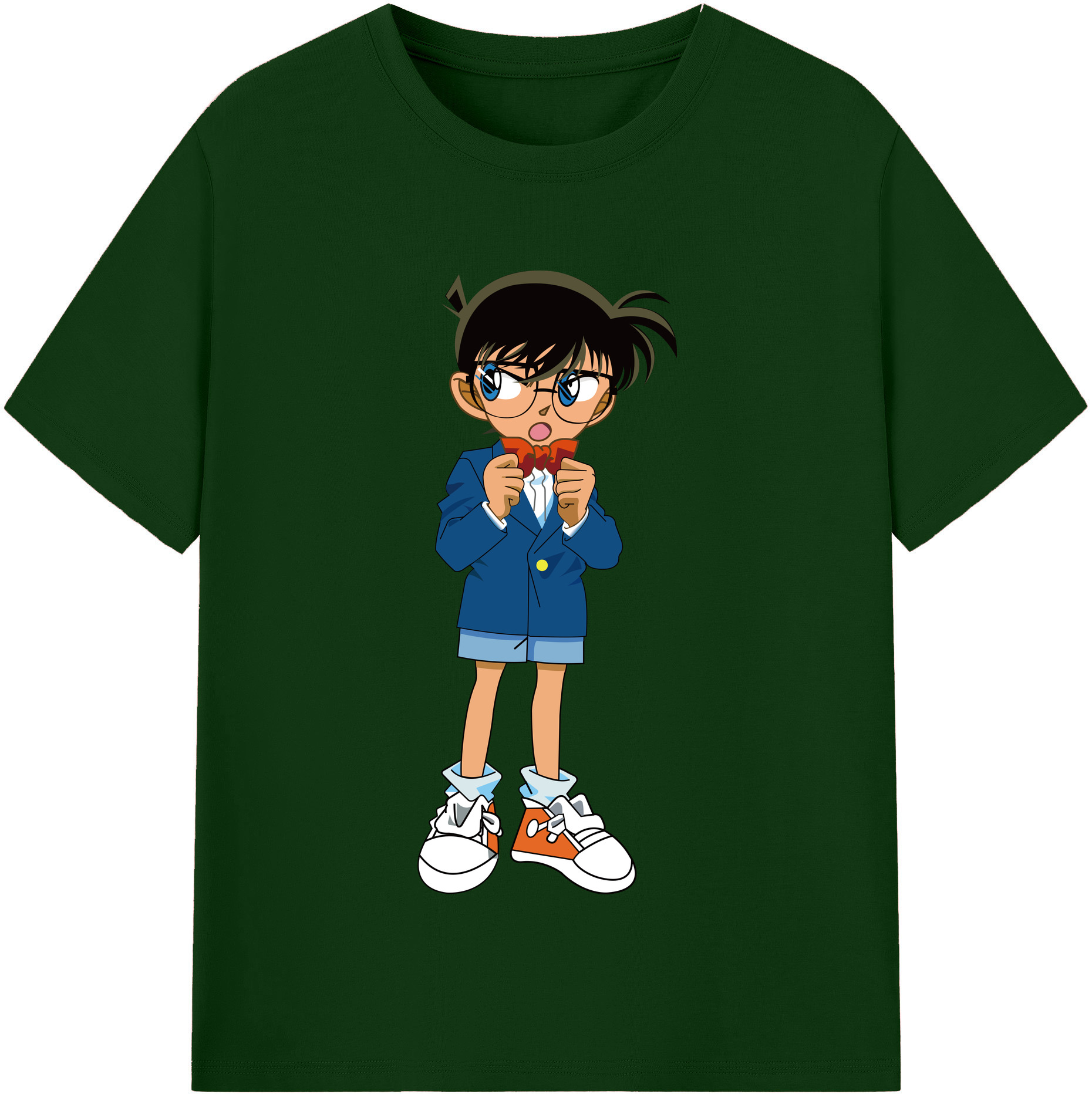（画像用） 名探偵コナン 江戸川 コナン Detective Conan Conan Edogawa 綿100％半袖Tシャツ（フロントプリント）